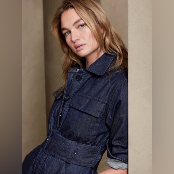NWT! Banana Republic True Indigo Blue Mia Denim Jumpsuit - Size Small - Picture 3 of 6